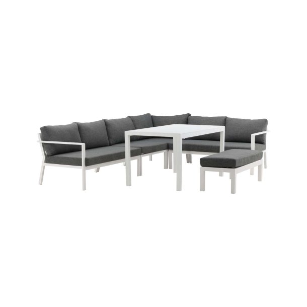 Conjunto de salón Ramos 3 piezas gris, blanco.
