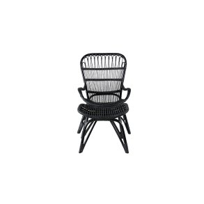 Ella Loungesessel mit Fußhocker schwarz.