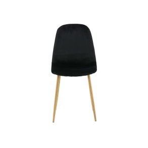 Polar matstol velour svart, ek dekor.