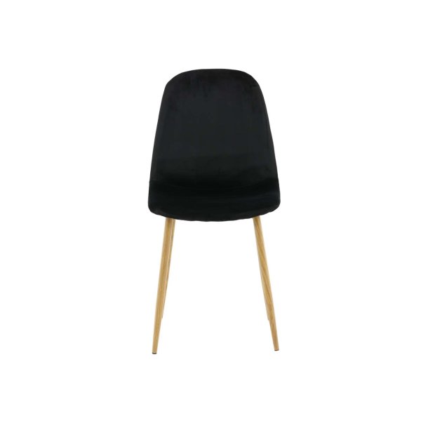 Polar matstol velour svart, ek dekor.