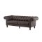 tran sofa 3 personers PU kunstlder brun.