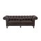 tran sofa 3 personers PU kunstlder brun.