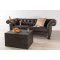 tran sofa 3 personers PU kunstlder brun.