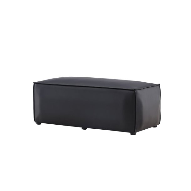 Palermo Pouf PU Kunstleder schwarz.