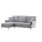 Toulouse sofa sofa z szezlongiem lewostronna szara.
