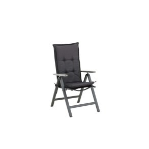 Lina Gartenkissen mit hoher Rückenlehne dunkel grau.