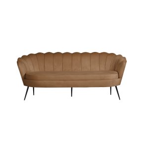 Nice sofa 3 seter velour cognac farget.
