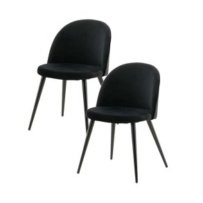 Skagen spisestuestoler velour svart.