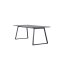 Malaga ensemble pour salle � manger table � manger 90x200 cm gris fonc� et 6 chaises Skagen boucl� marron.