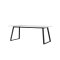 Malaga ensemble pour salle � manger table � manger 90x200 cm blanc et 6 chaises Skagen boucl� marron.
