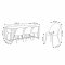 Malaga Essgruppe Esstisch 90x200cm dunkel grau und 6 Skagen Stuhl velour gr�n.