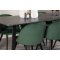 Malaga matgrupp matbord 90x200cm mrkgr och 6 Skagen stol velour grn.