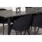 Malaga Essgruppe Esstisch 90x200cm dunkel grau und 6 Skagen Stuhl velour schwarz.