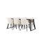 Malaga Essgruppe Esstisch 90x200cm wei und 6 Skagen Stuhl velour beige.