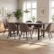 Oslo ensemble pour salle � manger table � manger 100x220 cm noir et 6 chaises Skagen boucl� marron.