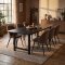 Oslo ensemble pour salle � manger table � manger 100x220 cm noir et 6 chaises Skagen boucl� marron.