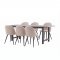 Oslo ensemble pour salle � manger table � manger 100x220 cm noir et 6 chaises Skagen boucl� beige.