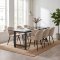 Oslo ensemble pour salle � manger table � manger 100x220 cm noir et 6 chaises Skagen boucl� beige.