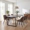 Malaga ensemble pour salle � manger table � manger 90x200 cm gris fonc� et 6 chaises Skagen boucl� marron.