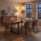 Malaga ensemble pour salle � manger table � manger 90x200 cm gris fonc� et 6 chaises Skagen boucl� beige.