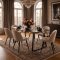 Malaga ensemble pour salle � manger table � manger 90x200 cm gris fonc� et 6 chaises Skagen boucl� beige.