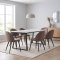 Malaga ensemble pour salle � manger table � manger 90x200 cm blanc et 6 chaises Skagen boucl� marron.