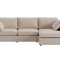 Lux sofa z szezlongiem prawostronna lub lewostronna, w komplecie 2 poduszki, beżowa.