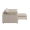 Lux sofa z szezlongiem prawostronna lub lewostronna, w komplecie 2 poduszki, beżowa.