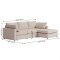 Lux chaiselongsofa h�yre- eller venstrevendt inkl. 2 puter beige.