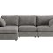 Lux sofa z szezlongiem prawostronna lub lewostronna, w komplecie 2 poduszki, szara.