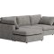 Lux sofa z szezlongiem prawostronna lub lewostronna, w komplecie 2 poduszki, szara.