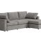 Lux sofa z szezlongiem prawostronna lub lewostronna, w komplecie 2 poduszki, szara.