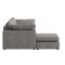 Lux sofa z szezlongiem prawostronna lub lewostronna, w komplecie 2 poduszki, szara.