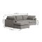 Lux chaiselongsofa h�yre- eller venstrevendt inkl. 2 puter gr�.