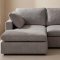 Lux sofa z szezlongiem prawostronna lub lewostronna, w komplecie 2 poduszki, szara.