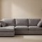 Lux sofa z szezlongiem prawostronna lub lewostronna, w komplecie 2 poduszki, szara.