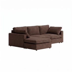 Lux chaise longuesofa rechts- of linkszijdig incl. 2 kussens bruin.