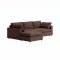 Lux chaise longuesofa rechts- of linkszijdig incl. 2 kussens bruin.