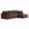 Lux chaise longuesofa rechts- of linkszijdig incl. 2 kussens bruin.