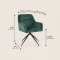 Malaga Essgruppe Tisch 90x200cm Marmor wei� und 6 Moon St�hle Velours gr�n.