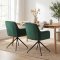 Moon spisestuestol med 360� dreiefunksjon velur gr�nn.