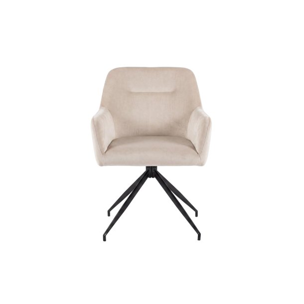 Moon spisestuestol med 360� dreiefunksjon velur beige.