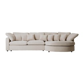 Mandal Chaiselongsofa rechtsseitig inkl. 7 Kissen Boucl� beige.