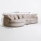 Mandal Chaiselongsofa linksseitig inkl. 7 Kissen Boucl� beige.
