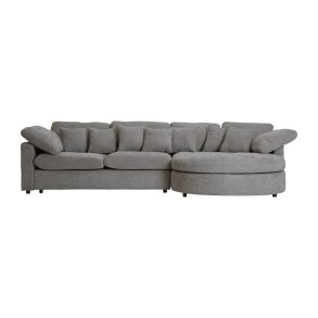 Mandal Chaiselongsofa rechtsseitig inkl. 7 Kissen Boucl� grau.