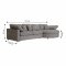 Mandal Chaiselongsofa rechtsseitig inkl. 7 Kissen Boucl� grau.