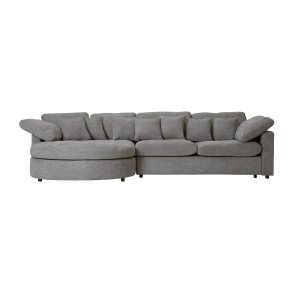 Mandal Chaiselongsofa linksseitig inkl. 7 Kissen Boucl� grau.