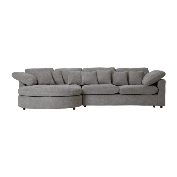 Mandal Chaiselongsofa linksseitig inkl. 7 Kissen Boucl� grau.