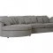 Mandal Chaiselongsofa linksseitig inkl. 7 Kissen Boucl� grau.