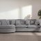 Mandal Chaiselongsofa linksseitig inkl. 7 Kissen Boucl� grau.